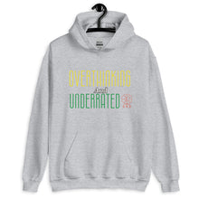 Load image into Gallery viewer, Overthinking and Underrated Unisex Hoodie