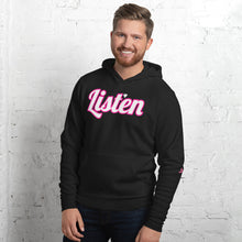 Load image into Gallery viewer, Listen Pink Unisex hoodie
