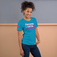 Load image into Gallery viewer, Crooked Letta Pink logo Unisex t-shirt
