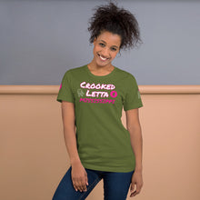 Load image into Gallery viewer, Crooked Letta Pink logo Unisex t-shirt
